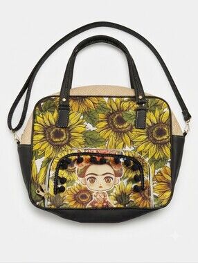 NWT Frida Kahlo Chibi Sunflower Satchel Crossbody Bag